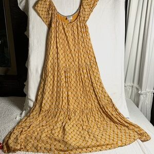 Knox Rose sz XS yellow floral dress Great for Fall cozy W/cardigan & Bootie